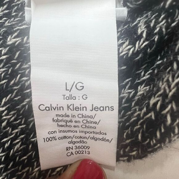 Black and white Calvin Klein flare bottom gathered waist large - Picture 8 of 11